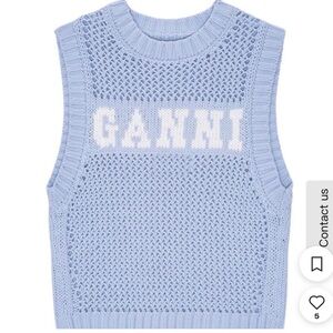 Ganni Women's Light Blue Knit Tank Top NWOT never worn brand new